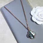 VCA CLOVER 25MM GOLD DARK MOP BIG CLOVER NECKLACE