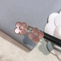 VCA CLOVER MEDIUM 1 MOTIFS PINK MOP DIAMOND EARRINGS