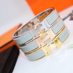 HERMES H LIGHT BLUE BRACELET