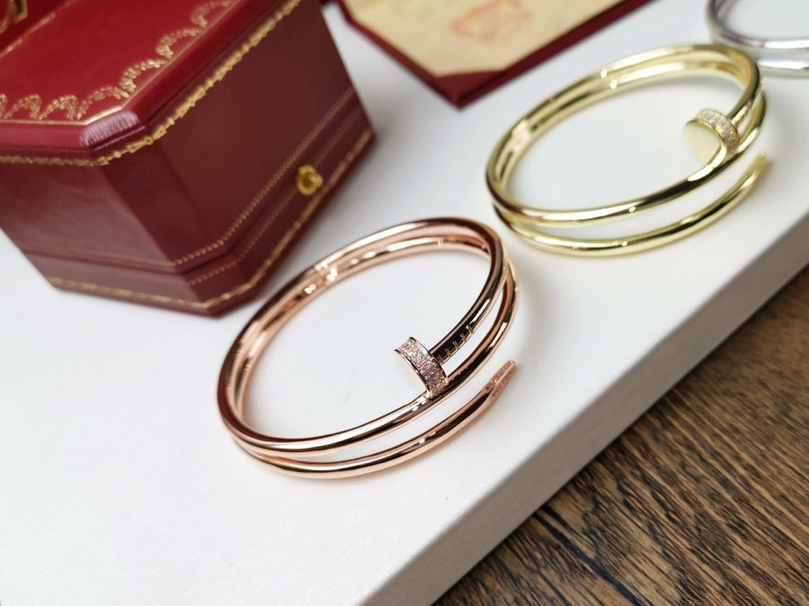 CARTIER JUSTE BRACELET 3.5MM DOUBLE ROW DIAMOND