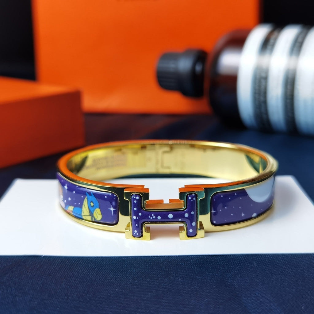 HERMES H STAR AND MOON BRACELET 12MM