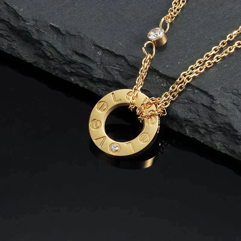CARTIER LOVE NECKLACE 16MM 2 DIAMONDS