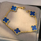 VCA CLOVER 5 MOTIF BLUE AGATE BRACELET COLLECTION