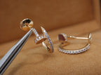 CARTIER JUSTE EARRINGS 12.75MM PINK GOLD DIAMOND