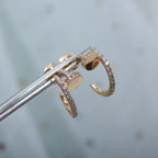 CARTIER JUSTE EARRINGS 12.75MM PINK GOLD DIAMOND
