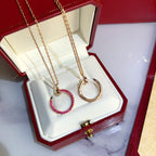 CARTIER JUSTE NECKLACE GOLD RED DIAMONDS
