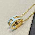 HERMES POP H LIGHT BLUE NECKLACE