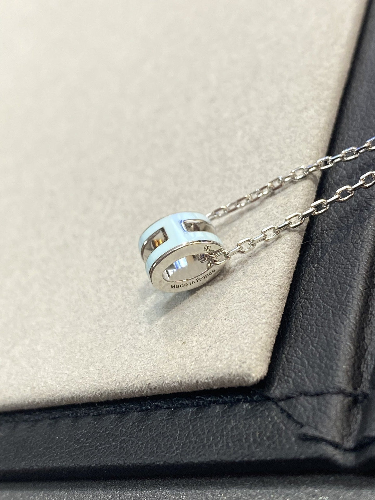 HERMES POP H LIGHT BLUE NECKLACE