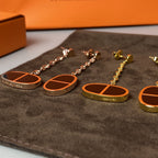 HERMES CHAINE VERSO BLACK CERAMIC EARRINGS