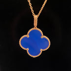 VCA CLOVER 25MM NECKLACE TURQUOISE ROSE GOLD