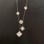 VCA CLOVER 5 MOTIFS SILVER DIAMONDS NECKLACE