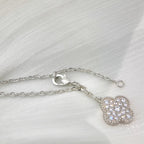 VCA CLOVER 5 MOTIFS SILVER DIAMONDS NECKLACE
