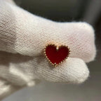 VCA HEART CARNELIAN STUD EARRINGS