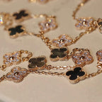 VCA CLOVER 20 MOTIFS DARK MOP DIAMOND NECKLACE