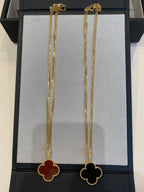 VCA CLOVER 25MM NECKLACE GOLD CARNELIAN