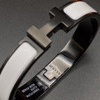 HERMES H BRACELET 12MM BLACK WHITE CERAMIC