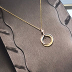 CARTIER TRINITY SILVER GOLD PINK GOLD NECKLACE