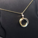 CARTIER TRINITY SILVER GOLD PINK GOLD NECKLACE
