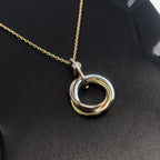 CARTIER TRINITY SILVER GOLD PINK GOLD NECKLACE