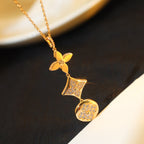 LOUIS VUITTON STAR AND SUN DIAMOND PINK GOLD NECKLACE