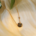 LOUIS VUITTON SUN PEDANT PINK GOLD 1 DIAMOND NECKLACE