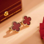 VCA CLOVER MEDIUM 1 MOTIFS CARNELIAN EARRINGS