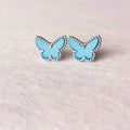 VCA BUTTERFLY TURQUOISE EARRINGS SILVER