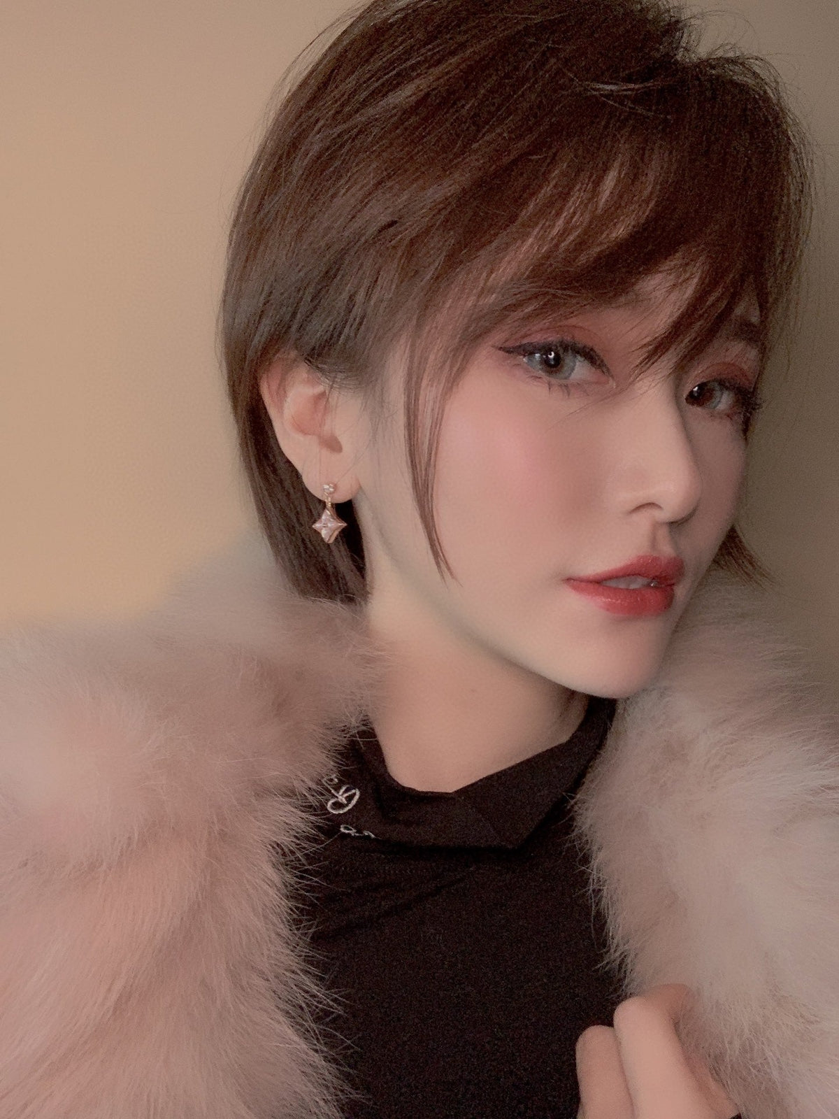 LOUIS VUITTON DOUBLE STAR PINK GOLD MOP DROP EARRINGS