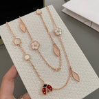 VCA LUCKY SPRING 15 MOTIFS ROSE GOLD NECKLACE