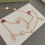 VCA LUCKY SPRING 15 MOTIFS ROSE GOLD NECKLACE