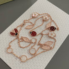 VCA LUCKY SPRING 15 MOTIFS ROSE GOLD NECKLACE