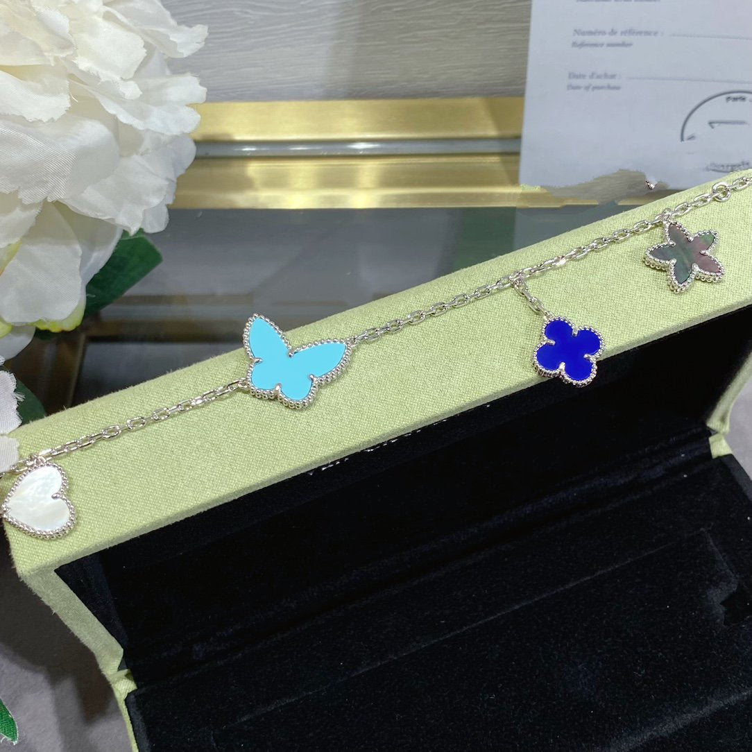 VCA LUCKY SPRING SILVER BRACELET 4 MOTIF