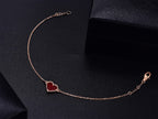 VCA HEART CARNELIAN PINK GOLD BRACELET