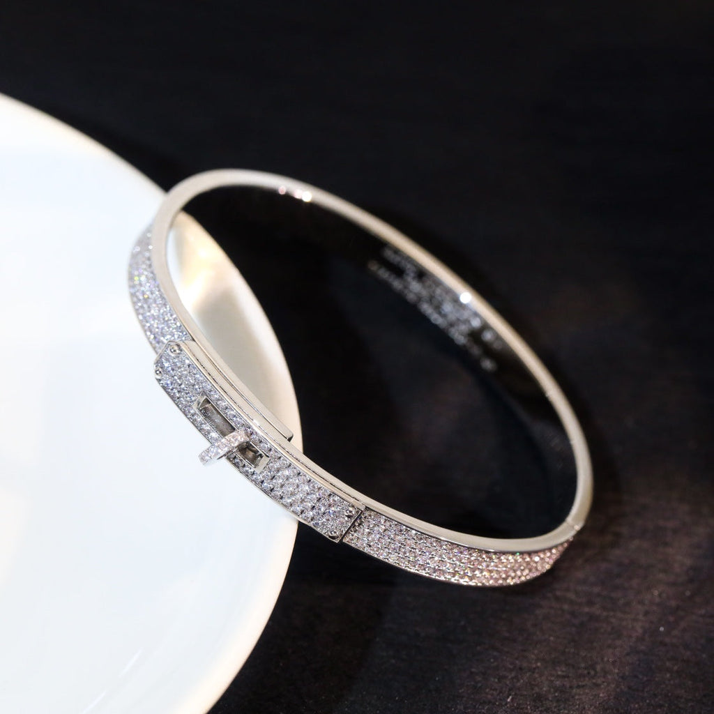 HERMES KELLY BRACELET DIAMOND PAVED
