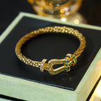 FRED FORCE 10 GOLD GREEN DIAMOND PAVED