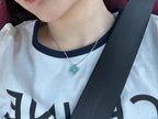 VCA CLOVER 1 DIAMOND LIGHT BLUE SILVER NECKLACE