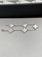 VCA CLOVER WHITE PEARL MOP 5 MOTIF BRACELET COLLECTION