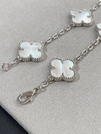 VCA CLOVER WHITE PEARL MOP 5 MOTIF BRACELET COLLECTION