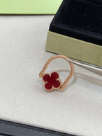 VCA CLOVER RIVERSIBLE ROSE GOLD RING