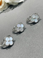 VCA CLOVER SILVER MOP DIAMOND RING