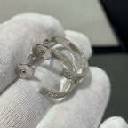 CARTIER LOVE DIAMOND SILVER HOOP EARRINGS