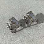 VCA CLOVER CHALCEDONY SILVER STUD EARRINGS