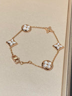 LOUIS VUITTON STAR AND SUN 5 MOTIF MOP PINK GOLD BRACELET