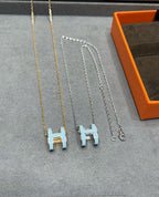HERMES POP H SKY BLUE NECKLACE