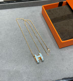 HERMES POP H SKY BLUE NECKLACE