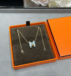 HERMES POP H SKY BLUE NECKLACE