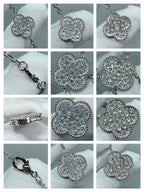VCA CLOVER 6 MOTIF DIAMOND PAVED NECKLACE