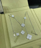 VCA CLOVER 6 MOTIF DIAMOND PAVED NECKLACE