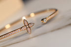 LOUIS VUITTON IDYLLE GOLD OPEN BRACELET DIAMOND PAVED