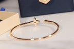 LOUIS VUITTON IDYLLE GOLD OPEN BRACELET DIAMOND PAVED